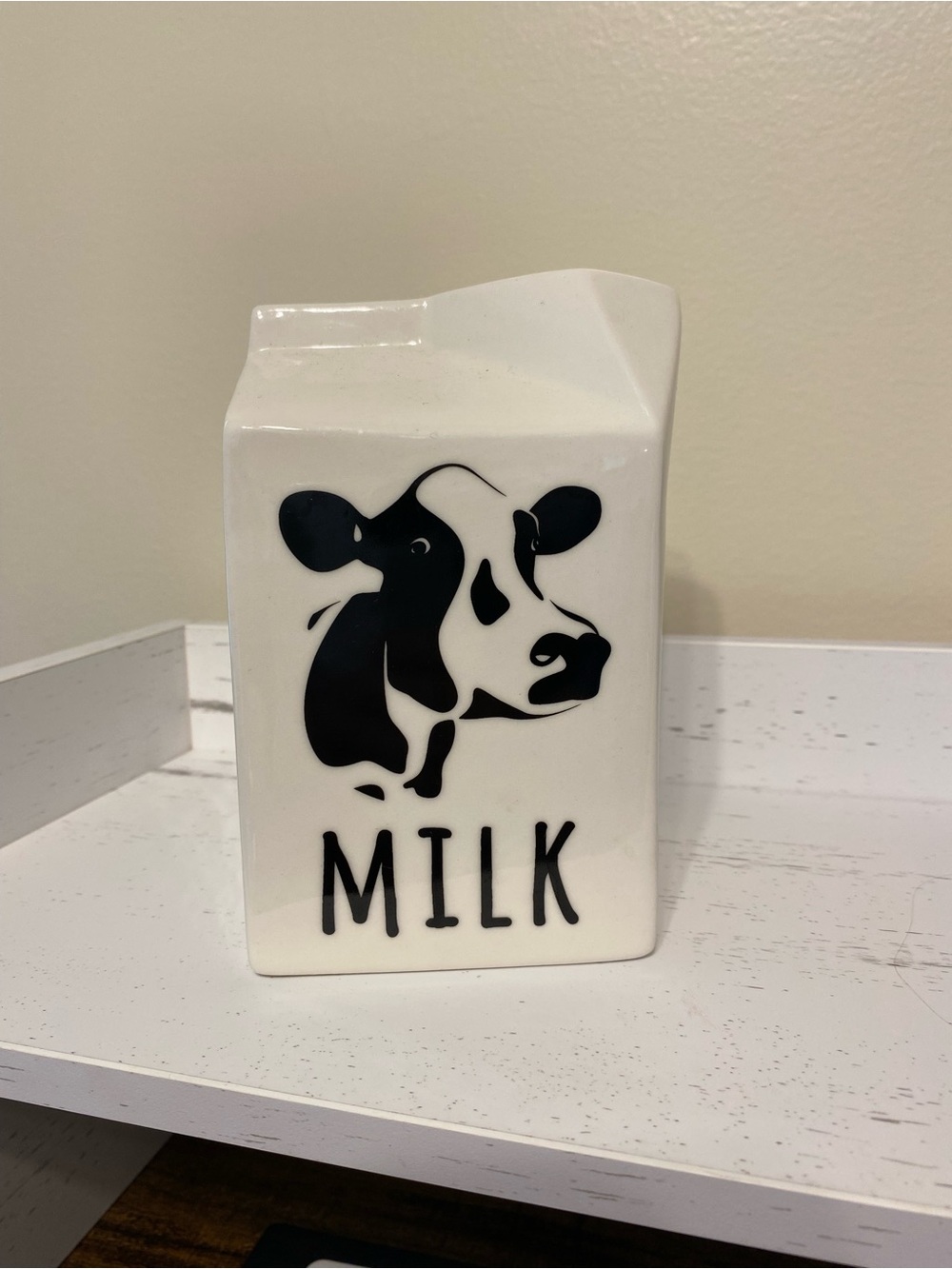 cow farmhouse ceramic milk carton vase planter